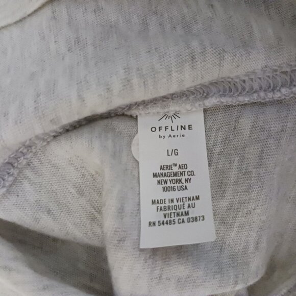NEW Offline by Aerie Heather Gray Cotton Oversized Graphic‎ T-shirt Size L - Picture 7 of 10